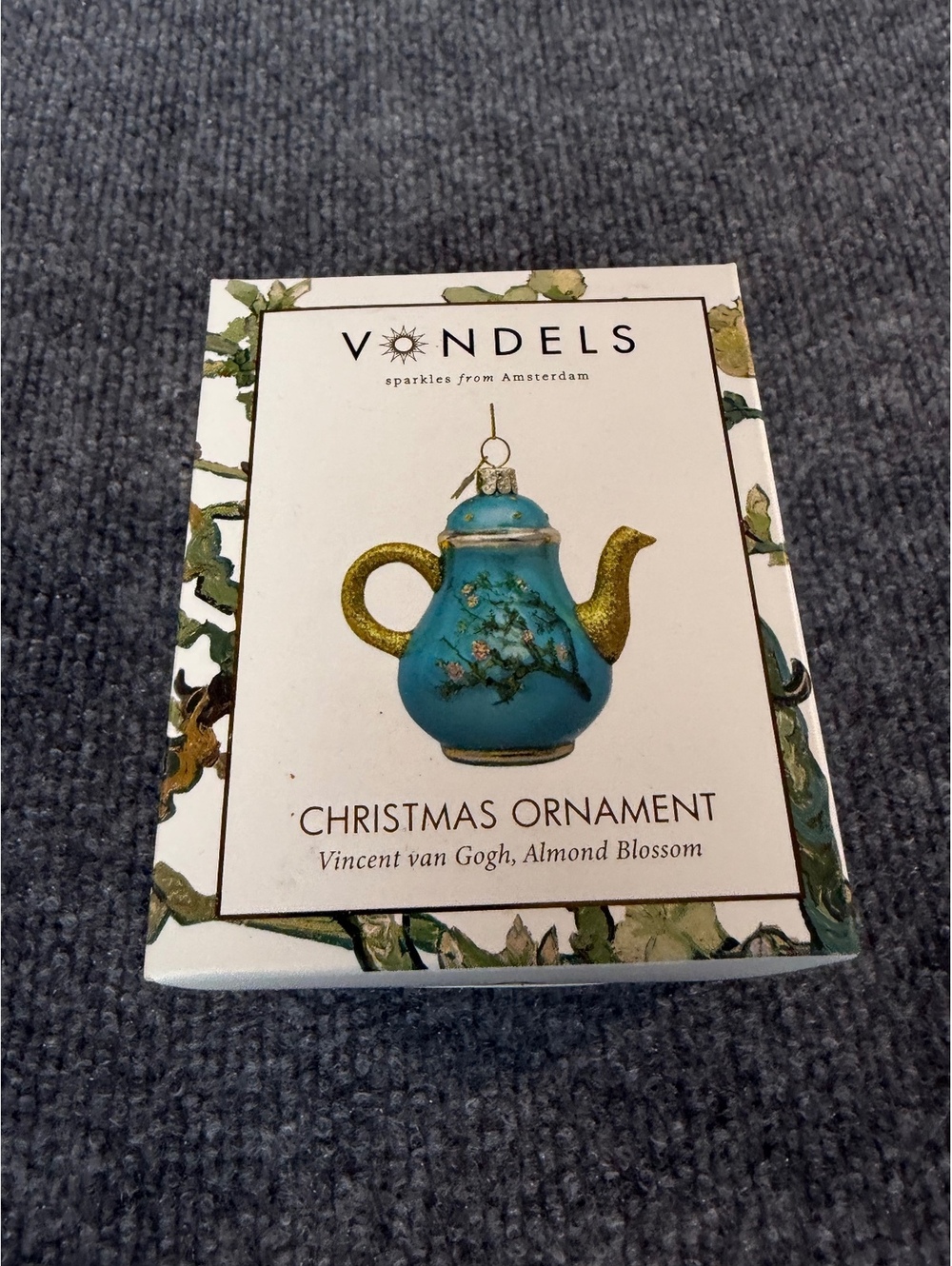 vondles Ornament glass Van Gogh blossom teapot